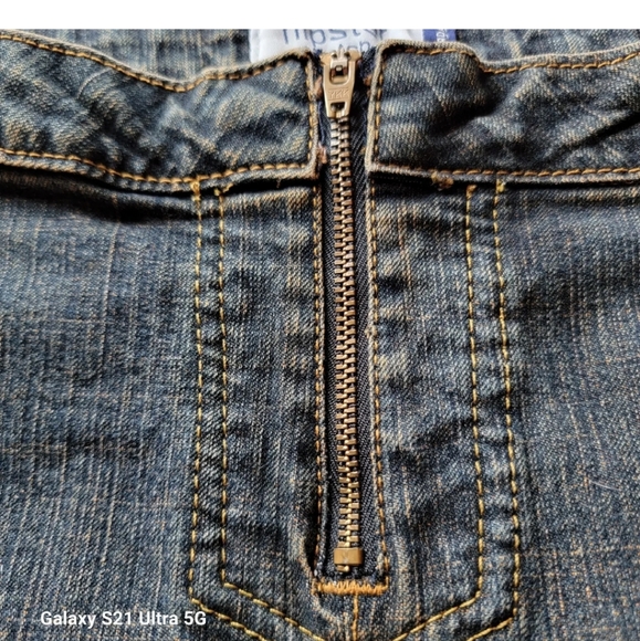 Jordache Hipster Stretch Jeans Vintage Front Zip Only No Buttons Blue Size 13/14 - Picture 4 of 8